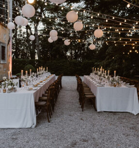 elegante bruiloft bij toscaanse villa