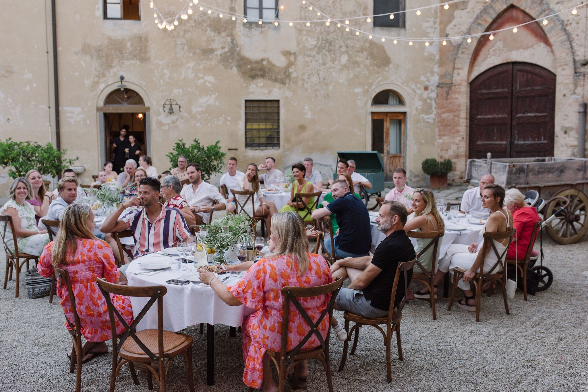 Pizza party op kasteel in Toscane