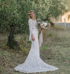 Bruid trouwen in Toscane