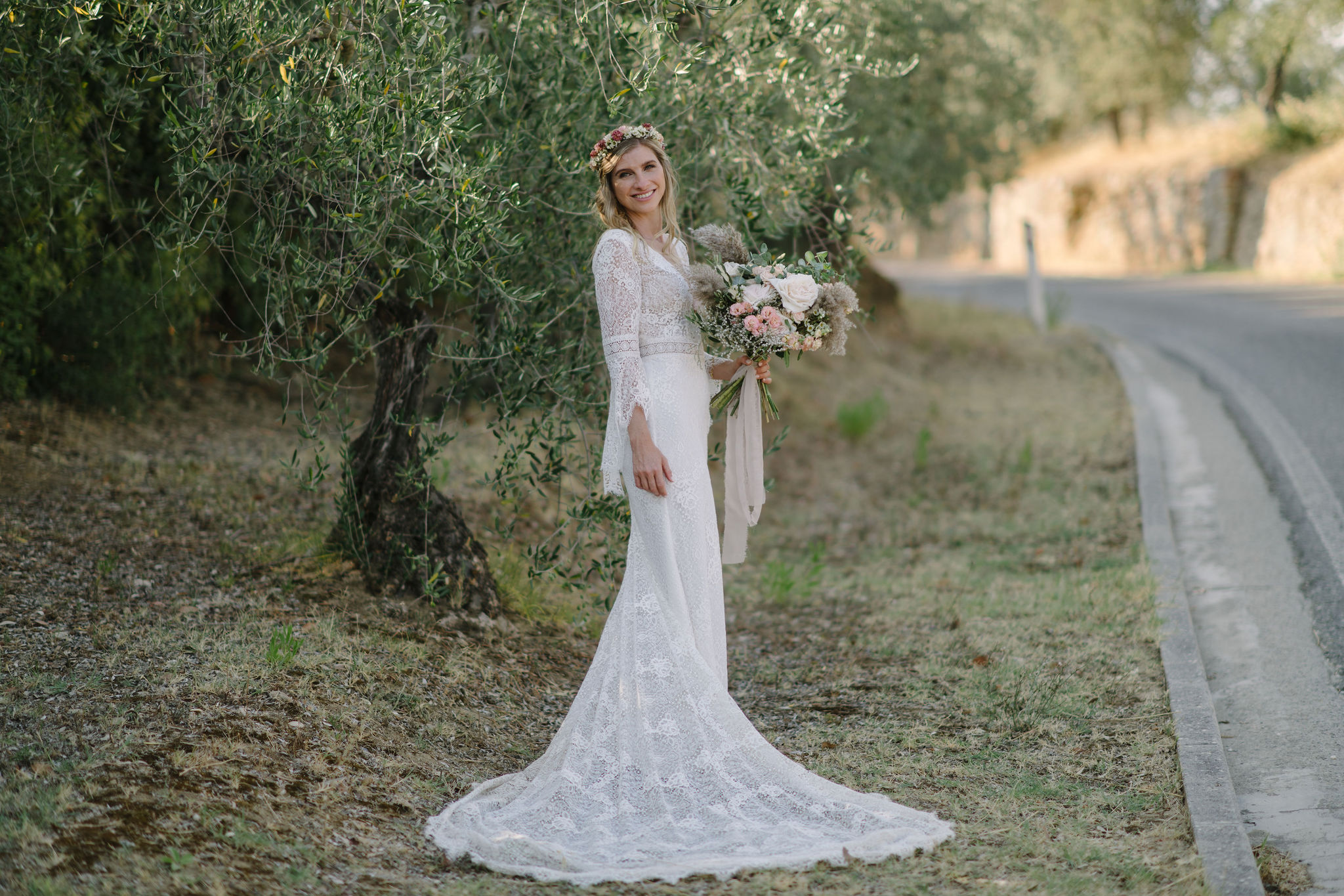 Bruid trouwen in Toscane
